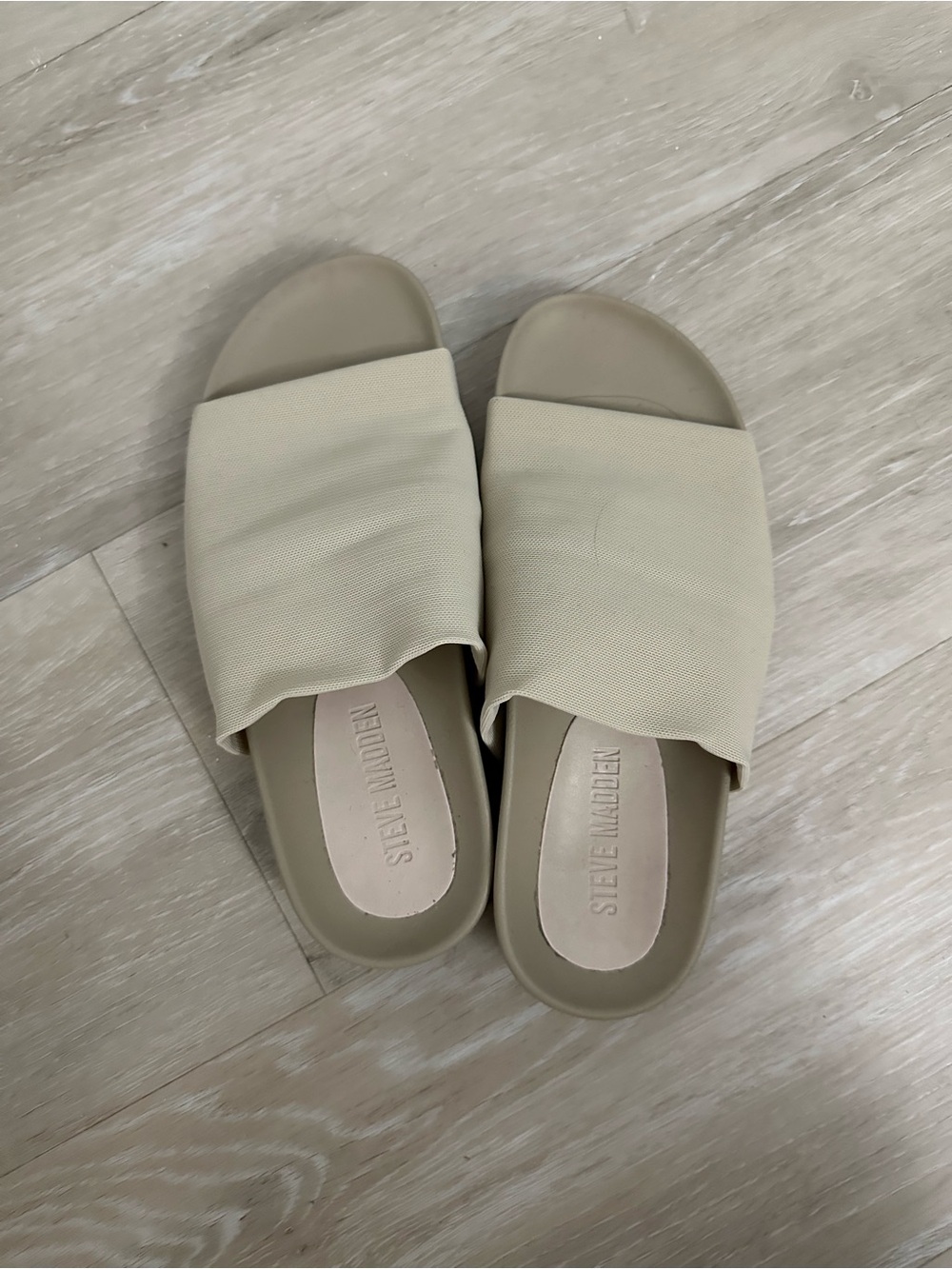 Steve Madden Neutral Beige Slide Sandals